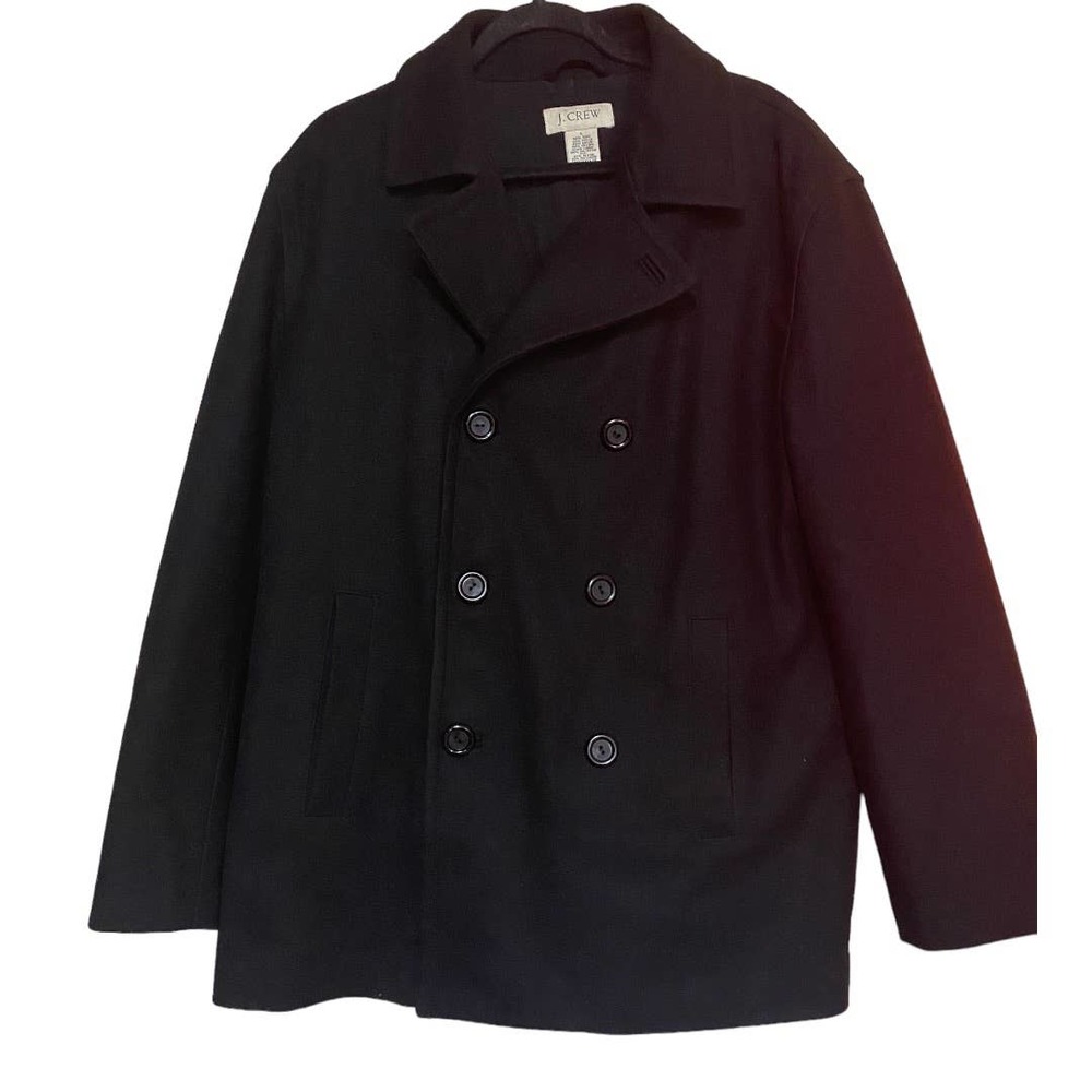 J Crew Dock Peacoat Black with Thinsulate 80% Wool 20% Nylon